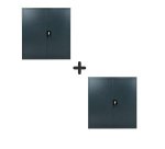 Metaalkastpakket Primo met draaideuren L 90 x H 102 x D 42 - anthraciet lichaam/anthraciet deuren 1+1 gratis