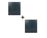 Primo metal cabinet pack with swing doors L 90 x H 102 x D 42 - anthracite body/anthracite doors 1+1 free