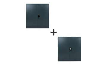 Primo metal cabinet pack with swing doors L 90 x H 102 x D 42 - anthracite body/anthracite doors 1+1 free