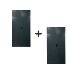 <strong>Primo metalen kastpakket met draaideuren L 90 x H 185 x D 42 - antraciet lichaam/antraciet deuren 1+1 gratis</strong>