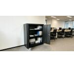 Armoire métal Primo portes battantes demontable L 90 x H 102 x P 42 - corps anthracite / portes anthracite