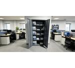 Armoire métal Primo portes battantes demontable L 90 x H 185 x P 42 - corps anthracite / portes anthracite