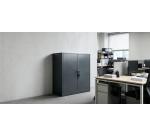 Armoire métal Primo portes battantes demontable L 90 x H 102 x P 42 - corps anthracite / portes anthracite
