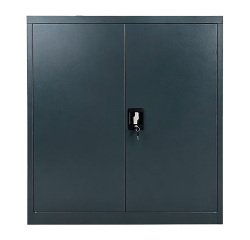 Armoire métal Primo portes battantes demontable L 90 x H 102 x P 42 - corps anthracite / portes anthracite