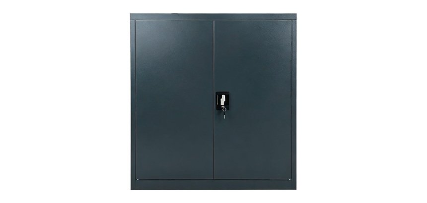 Armoire métal Primo portes battantes demontable L 90 x H 102 x P 42 - corps anthracite / portes anthracite