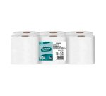 Papel secamanos amoos industrial 2 capas 32g/m2 celulosa blanco 60 m paquete de 6 bobinas.