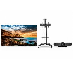 Kit visioconférence Logitech Meetup + écran Samsung 43’’ + support mobile
