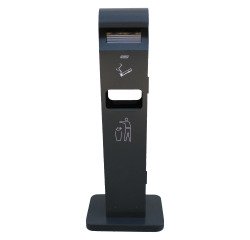 Staande asbak met mand Probbax 12,5 L, donkergrijs