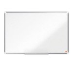 Tableau blanc magnétique Premium Plus Nobo, surface en acier laqué, cadre en aluminium, 90 x 60 cm