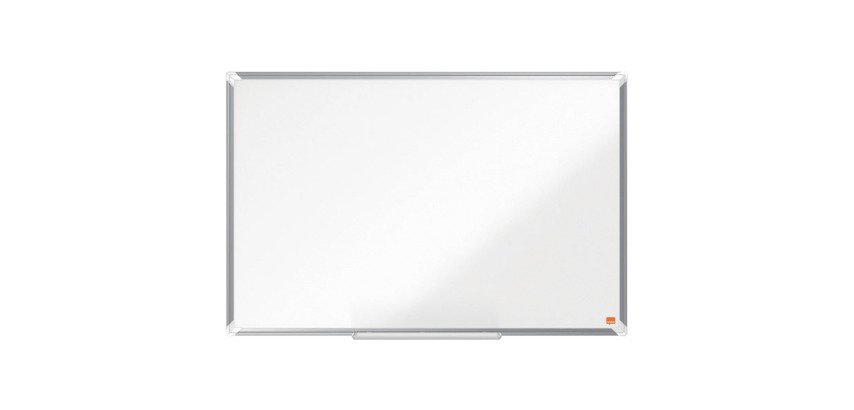 Tableau blanc magnétique Premium Plus Nobo, surface en acier laqué, cadre en aluminium, 90 x 60 cm