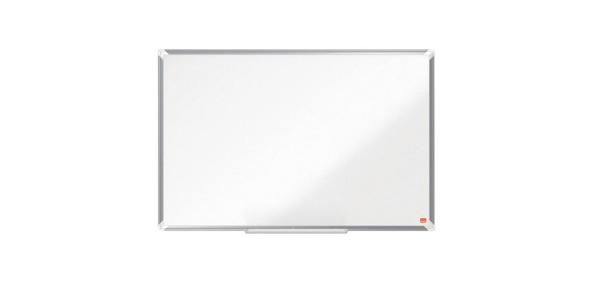 Tableau blanc magnétique Premium Plus Nobo, surface en acier laqué, cadre en aluminium, 90 x 60 cm