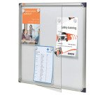 Vitrine d'affichage intérieur magnétique extra-plate porte battante Nobo - 6 feuilles