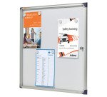 Vitrine d'affichage intérieur magnétique extra-plate porte battante Nobo - 6 feuilles