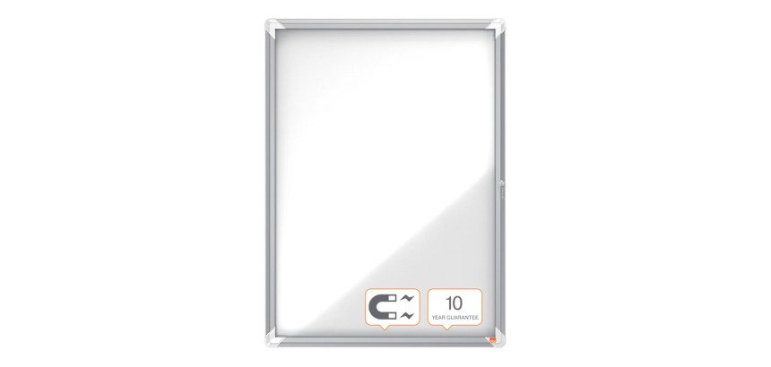 Vitrine d'affichage intérieur magnétique Premium Plus porte battante Nobo - 9 feuilles
