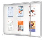 Vitrine d'affichage intérieur magnétique Premium Plus porte coulissante Nobo - 18 feuilles