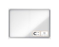 Vitrine d'affichage intérieur magnétique Premium Plus porte coulissante Nobo - 18 feuilles