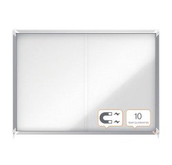 Vitrine d'affichage intérieur magnétique Premium Plus porte coulissante Nobo - 18 feuilles