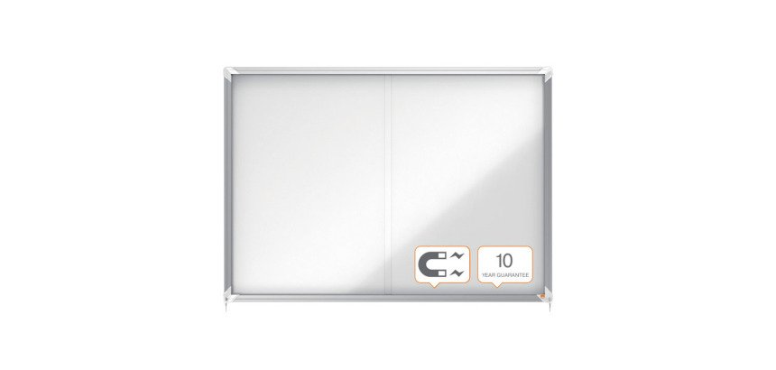 Vitrine d'affichage intérieur magnétique Premium Plus porte coulissante Nobo - 18 feuilles