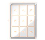 Vitrine d'affichage intérieur magnétique Premium Plus porte battante Nobo - 9 feuilles