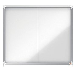 Vitrine d'affichage intérieur magnétique Premium Plus porte coulissante Nobo - 15 feuilles