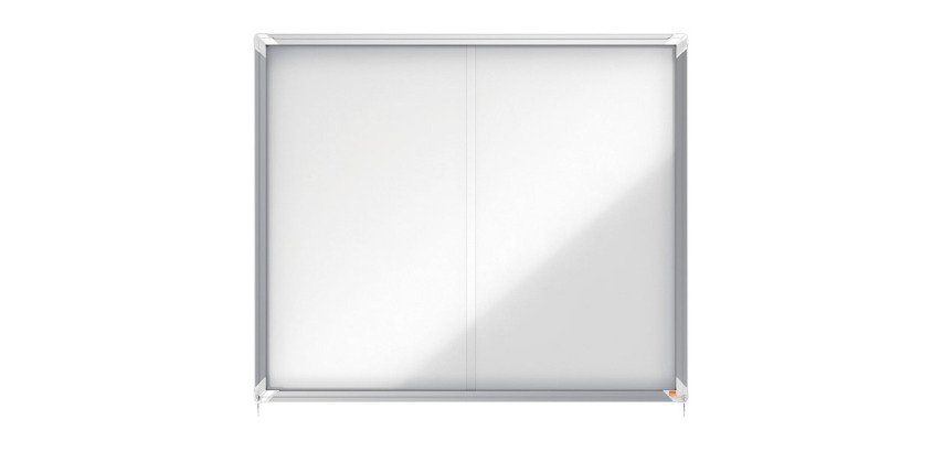 Vitrine d'affichage intérieur magnétique Premium Plus porte coulissante Nobo - 15 feuilles