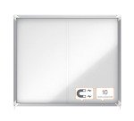 Vitrine d'affichage intérieur magnétique Premium Plus porte coulissante Nobo - 15 feuilles