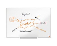 Tableau blanc magnétique Impression Pro Nobo, surface en acier laqué, cadre en aluminium, 90 x 60 cm