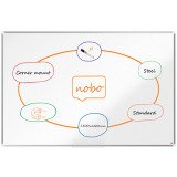 Tableau blanc magnétique Premium Plus Nobo, surface en acier laqué, cadre en aluminium, 180 x 120 cm