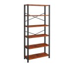 Estantería modular con 6 baldas de madera.