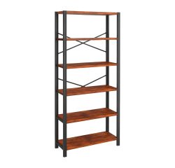 Estantería modular con 6 baldas de madera.