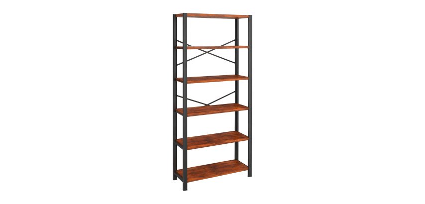 Estantería modular con 6 baldas de madera.