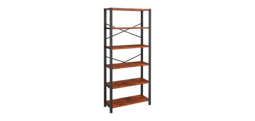 Estantería modular con 6 baldas de madera.