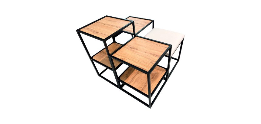 Expositor modular con asiento