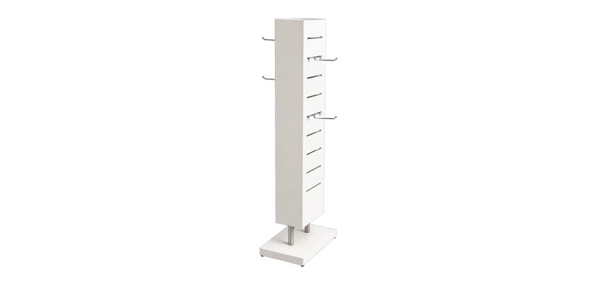 Mueble expositor a dos caras con ganchos
