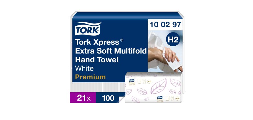 Secamanos plegado entredoblado Tork Premium Extra suave - caja de 2100