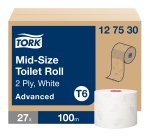 Papier toilette double épaisseur Tork T6 Premium - 27 rouleaux de 100 m