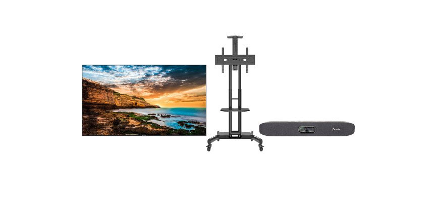 Kit voor videoconferentie Poly Studio R30 + Samsung 43’’ scherm + mobiele standaard