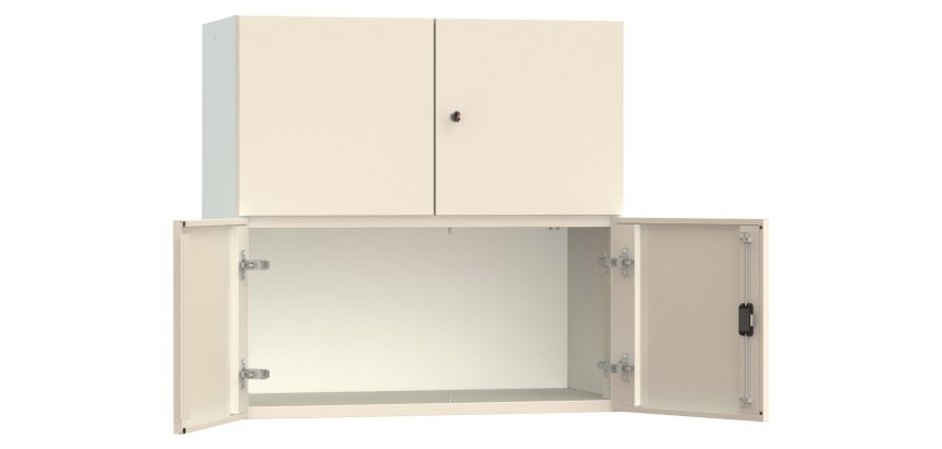 Armadio Ufficio Monoblocco sopralzo Senso 4 ante 2 vani senza zoccolo l x p x h 90 x 45 x 90 cm