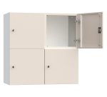 Armadio Ufficio Monoblocco sopralzo Senso 4 ante 4 vani senza zoccolo l x p x h 90 x 45 x 90 cm