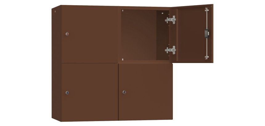 Armadio Ufficio Monoblocco sopralzo Senso 4 ante 4 vani senza zoccolo l x p x h 90 x 45 x 90 cm