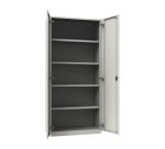 Armadio Ufficio Monoblocco multiuso Senso 2 ante battenti 4 ripiani l x p x h 90 x 45 x 200 cm