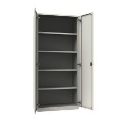 Armadio Ufficio Monoblocco multiuso Senso 2 ante battenti 4 ripiani l x p x h 90 x 45 x 200 cm