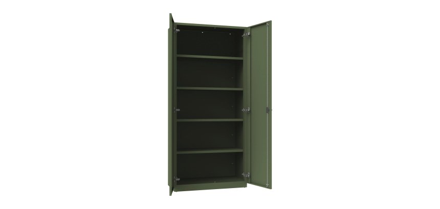 Armadio Ufficio Monoblocco multiuso Senso 2 ante battenti 4 ripiani l x p x h 90 x 45 x 200 cm