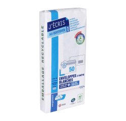 Enveloppe GPV 110 x 220 mm 80 g fenêtre 45 x 100 mm  Auto-adhésive, Ouverture rapide - Paquet de 50