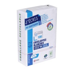 Paquet de 100 Enveloppes C6 80g Auto-adhésives, Ouverture rapide, NF PEFC PAP