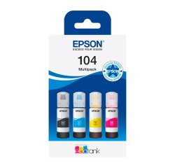Epson 104 Ecotank Pack 4 cartuchos originales (1 negro + 3 colores) (7500 + 3x6000 páginas)