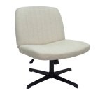 Chaise pivotante, inclinable Opti542, tissu crème, sans roulettes