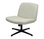 Chaise pivotante, inclinable Opti542, tissu crème, sans roulettes