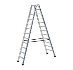 Scala a doppia salita STP Pikasso per uso industriale in alluminio, 12 gradini