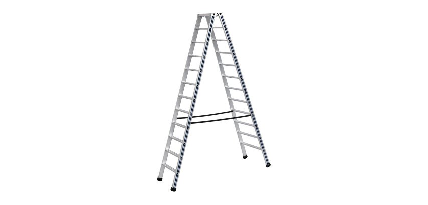 Scala a doppia salita STP Pikasso per uso industriale in alluminio, 12 gradini